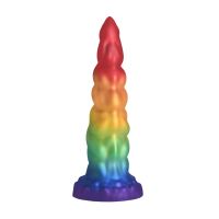 XR Brands Magic Rider - Yksisarvisdildo silikonia - Sateenkaari