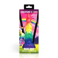 XR Brands Magic Rider - Yksisarvisdildo silikonia - Sateenkaari, kuva 5