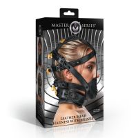 XR Brands Harness per la Testa in Pelle con Museruola - Nero, immagine 3