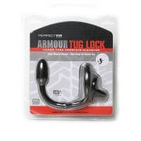 PerfectFitBrand Armor Tug Lock - Penisring med ballstrap og analplugg - Small, bilde 2