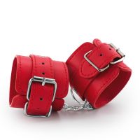 Crushious Bondage Love - Skórzane kajdanki - Czerwone, zdjęcie 3