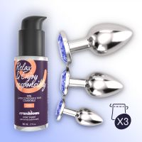 Crushious Bijou Anal Wet Train Trio Plugs anaux acier - Bleu, photo 6