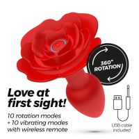 Crushious Giulietta - Rotating Anal Rose Plug with Remote Control - Red, picture 7