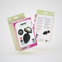 Crushious Cuore - Plug Anale con Quattro Gioielli Intercambiabili - Large - Nero, immagine 2