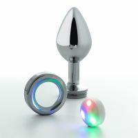 Crushious Borealis - Analplugg i metall med RGB-LED - Small - Silver, bild 2