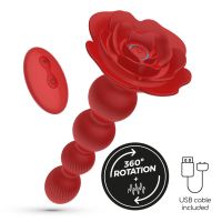 Crushious Rosaline - Rotating Anal Rose Plug with Remote Control - Red, picture 6