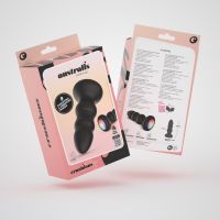 Crushious Australis - Plug Anale Vibrante e con Spinta con LED RGB e Telecomando - Nero, immagine 5