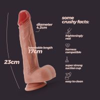 Crushious Inviktus - Dildo i flydende silikone - 23 cm - Hudfarvet, billede 6