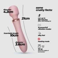 Crushious Jinx Dual Wand-vibrator med opvarmning - Rose Pink, billede 5