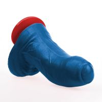 Fuck & Fist Buri S - Realistisk buet dildo med baller - 14 cm - Blå, bilde 3