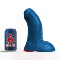 Fuck & Fist Buri L - Realistyczne zakrzywione dildo z jądrami - 22 cm - Niebieskie, zdjęcie 4