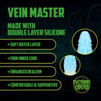Fiction Cocks Vein Master - Silikonowe dildo - Niebiesko-białe, zdjęcie 7