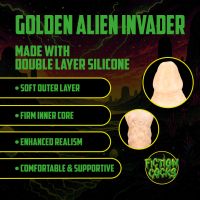 Fiction Cocks Golden Alien Invader - Silicone Dildo - Golden, picture 7