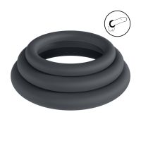 Levelz Classic silikonowe cockringi, zestaw 3 szt. - XS/S/M - Czarny