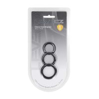 Levelz Classic silikonowe cockringi, zestaw 3 szt. - XS/S/M - Czarny, zdjęcie 3