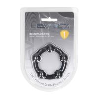 Levelz Cockring in Silicone con Perline - M - 35mm - Nero, immagine 2