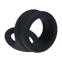 Levelz Wide Double O Penisring i silikon - L - Svart, bilde 4