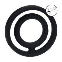 Levelz Classic Grooved Silicone Cock and Ball Ring - Black