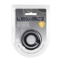 Levelz Classic Grooved Silicone Cock and Ball Ring - Black, picture 4