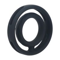 Levelz Classic Grooved Silicone Cock and Ball Ring - Black, picture 2