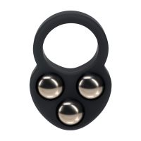 Levelz Cockring lesté triple en silicone liquide - Noir, photo 4