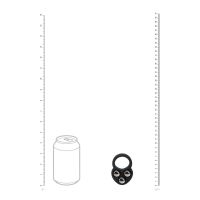 Levelz Cockring lesté triple en silicone liquide - Noir, photo 5