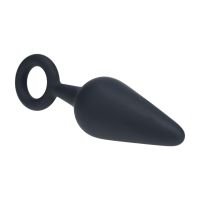 Levelz analplugg i silikon med ögla - M - Svart, bild 2