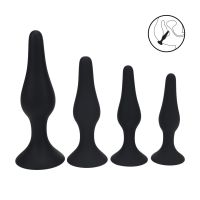 Levelz Slim analpluggsett i silikon, 4 stk - S/M/L/XL - Svart, bilde 2