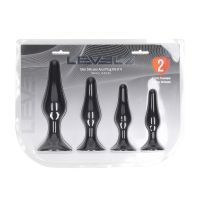 Levelz Slim analpluggsett i silikon, 4 stk - S/M/L/XL - Svart, bilde 3