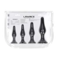 Levelz Slim analpluggsett i silikon, 4 stk - S/M/L/XL - Svart, bilde 4