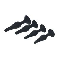 Levelz Slim analpluggsett i silikon, 4 stk - S/M/L/XL - Svart
