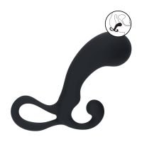 Levelz Prostatastimulator med kulformat huvud och ögla i silikon - M - Svart