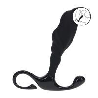 Levelz Massaggiatore Prostatico Rippled in Silicone con Anello Rigido - S - Nero