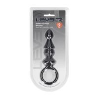 Levelz ribattu silikoninen anaalisondi lenkillä - Musta, kuva 3