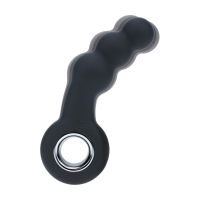 Levelz Vibrating Beaded Silicone Prostate Massager with Loop - Black, picture 4