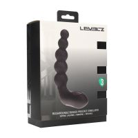 Levelz Stimulateur de prostate à billes vibrant, chauffant, flexible et tapotant en silicone - Noir, photo 6