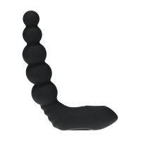Levelz Stimulateur de prostate à billes vibrant, chauffant, flexible et tapotant en silicone - Noir, photo 2