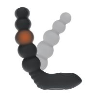 Levelz Stimulateur de prostate à billes vibrant, chauffant, flexible et tapotant en silicone - Noir, photo 5