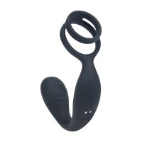 Levelz Vibrerande prostatastimulator i silikon med penis- och pungring - Svart, bild 4