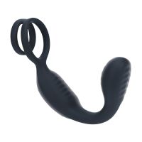 Levelz Vibrerande prostatastimulator i silikon med penis- och pungring - Svart, bild 5