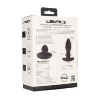 Levelz Plug Anal Vibratório e Rotativo Estriado em Silicone - Preto, imagem 2