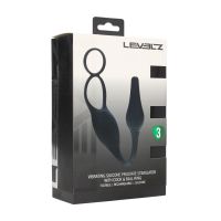 Levelz Vibrerende prostatastimulator i silikon med penis- og ballring - Svart - LVL03-0034BLK, bilde 5