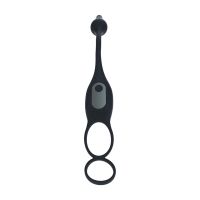 Levelz Vibrerende prostatastimulator i silikon med penis- og ballring - Svart - LVL03-0034BLK, bilde 4