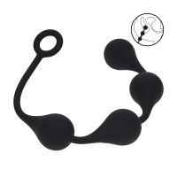 Levelz Waterdrop Analkugler i silikone - L - 40mm - Sort