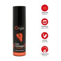 Orgie High Voltage - Flydende vibrator - Jordbær - 15 ml, billede 4