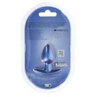 Ouch! Plug Anal em Silicone Liso - Small - 6,5 cm - Azul Metalizado, imagem 4