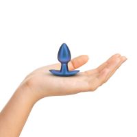 Ouch! Plug Anal em Silicone Liso - Small - 6,5 cm - Azul Metalizado, imagem 2