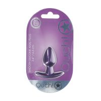 Ouch! Plug Anal em Silicone Liso - Pequeno - 6,5 cm - Roxo Metalizado, imagem 4