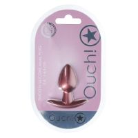 Ouch! Plug Anal em Silicone Liso - Pequeno - 6,5 cm - Ouro Rosa, imagem 4