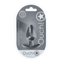 Ouch! Plug anal lisse en silicone - Medium - 7,9 cm - Gunmetal, photo 3